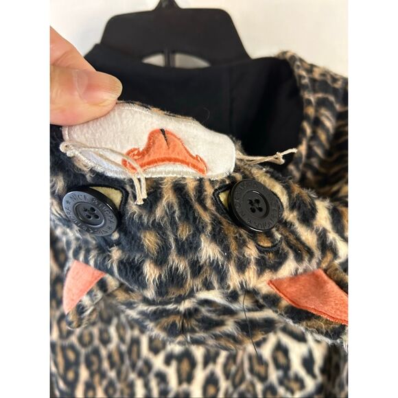 Nick Nora XL pajamas Cheetah Leopard Cat brown black zipper suit hooded - Picture 4 of 7